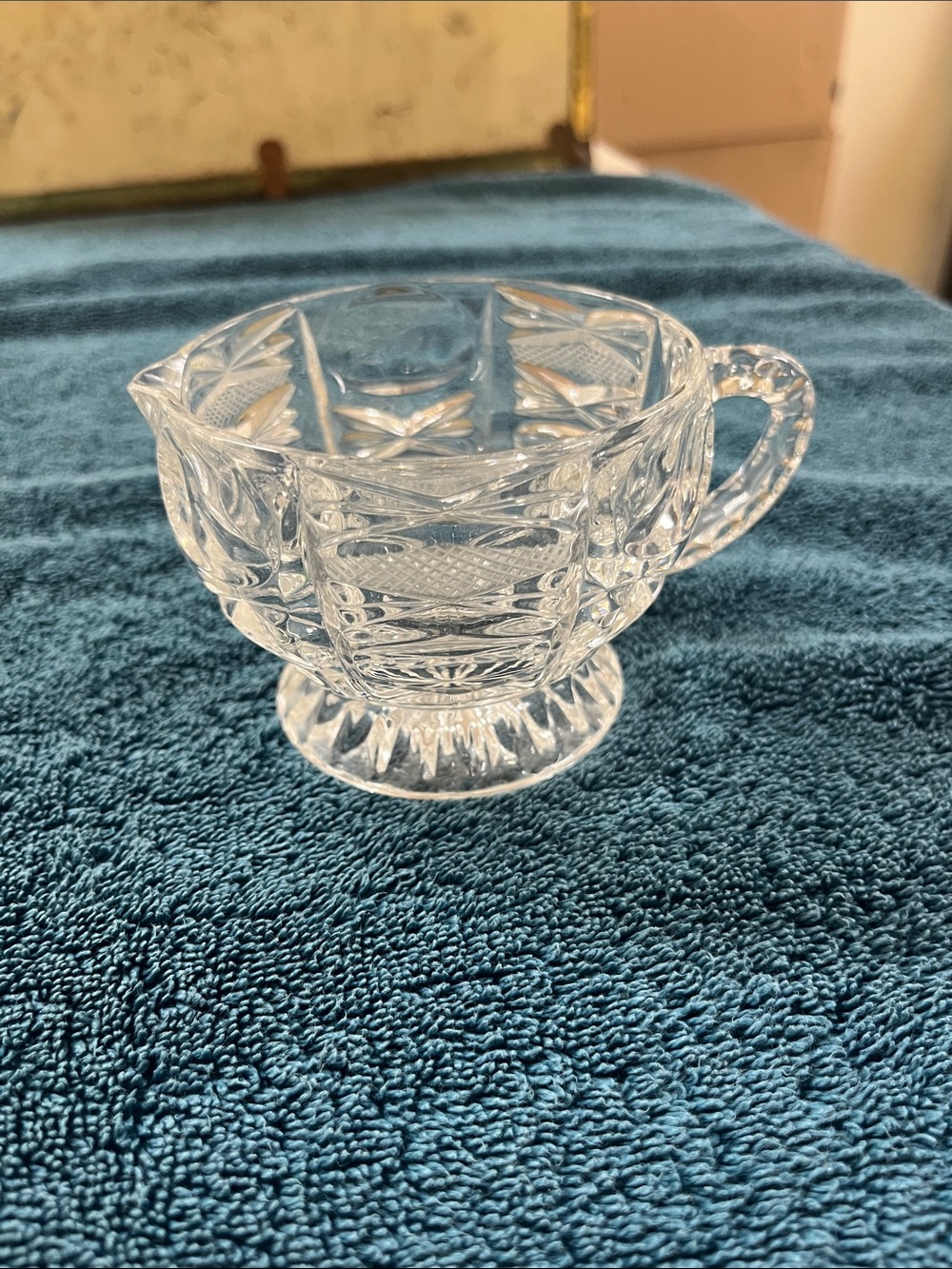 Antique footed Crystal creamer
